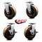 Service Caster 6'' High Temp Phenolic Swivel Caster Set with Bronze Bearings 2 Brakes, 4PK SCC-20S620-PHBZHT-2-TLB-2 - alternate 3